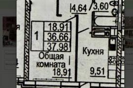 1-к. квартира, 38,6 м², 16/26 эт.